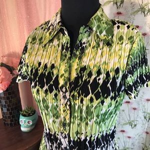 Apt 9 Blouse Pleated Stretchy Bright Medium